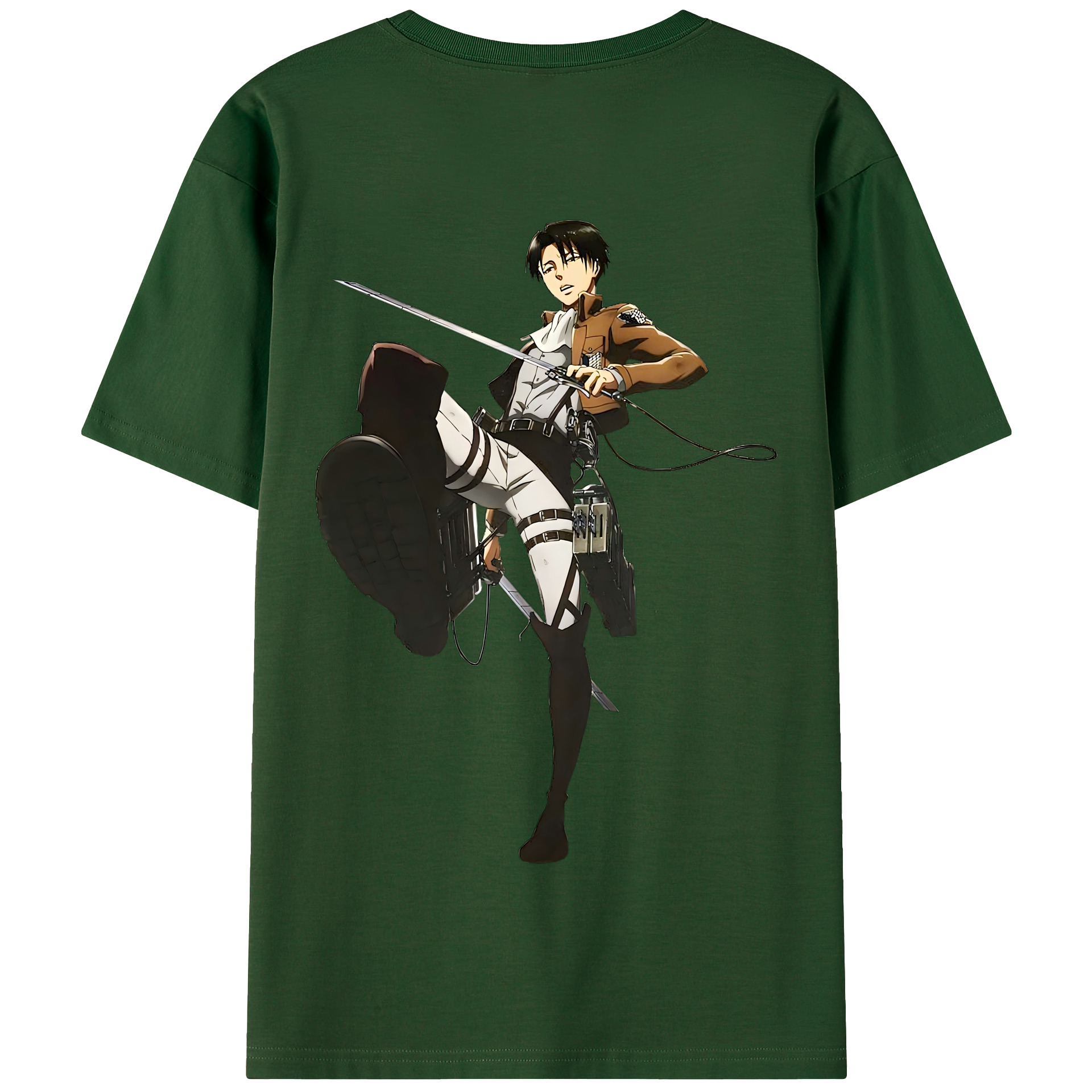 （画像用） 進撃の巨人 リヴァイ·アッカーマン Attack on Titan Levi Ackerman 綿100％半袖Tシャツ（背面プリント）